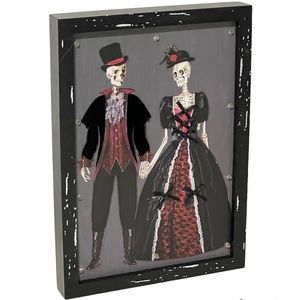 NU dead skeleton gothic couple led light up frame Halloween decor wedding
